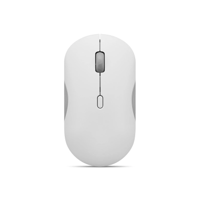 Mouse Lenovo 350 Silencioso Inalambrico (Dual Bluetooth 5.3) Color Gris Nube, Sin Batería