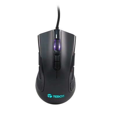 Mouse Óptico Gamer Teros Te-5167N, 8 Botones, 12800 Dpi, Rgb, Negro