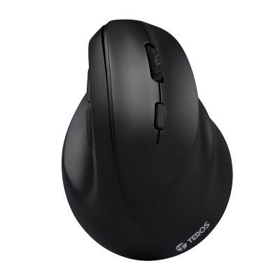 Mouse Teros Te-5169N, Inalámbrico Doble Modo: 2.4Gbluetooth, 2400 Dpi, Vertical, Negro