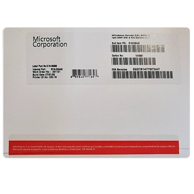 Microsoft Windows Server Cal 2022 Spanish 1Pk Dsp Oei 5 Clt Device Cal (R18-06440)
