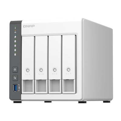 Servidor Nas Qnap Ts-433-4G, Arm Cortex A55 4C/2Ghz, 4Gb Ram(On-Board), Bahias 4X3.5" Sata