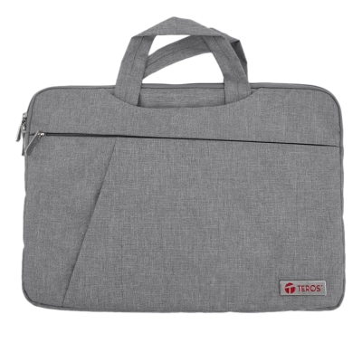 Maletín Gris Teros Te-9019S Para Notebooks De Hasta 15.6", Poliéster, Gris
