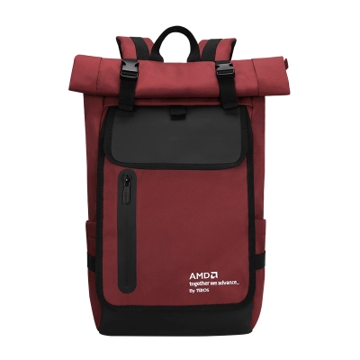 Backpack Amd By Teros Te-9042R Para Notebooks De Hasta 15.6", Color Vino Rubby Y Negro