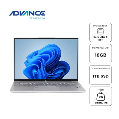 Notebook Advance Nv7050 14" Wuxga Ips Core Ultra 5 125H 4.5Ghz 16Gb Lpddr5-6400