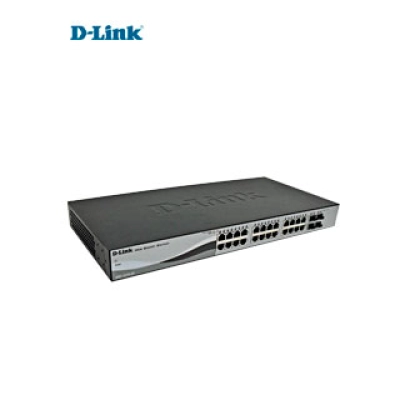 Switch Web Smart D-Link Dgs-1210-28, 24 Rj-45 Lan Gbe, Y 4 Puertos Sfp, Autovoltaje.
