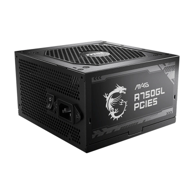 Fuente De Alimentación Msi Mag A750Gl Pcie5, 750W, 80 Plus Gold, Formato Atx.