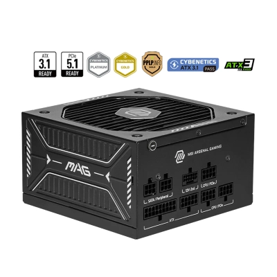 Fuente De Alimentación Msi Mag A750Gls Pcie5, 750W, 80 Plus Gold, Formato Atx.