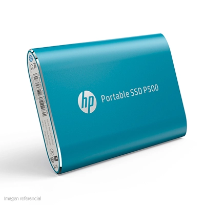 Disco Duro Externo Estado Sólido Hp P500, 250Gb, Usb 3.1 Tipo-C, Azul.
