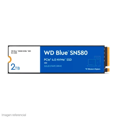 Unidad En Estado Solido Western Digital Blue Sn580 Nvme 2Tb M.2 2280 Pcie Gen4 Nvme 1.4B