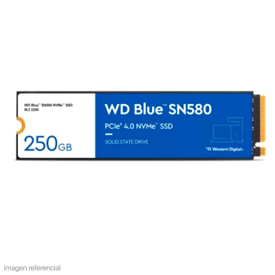 Unidad En Estado Solido Western Digital Blue Sn580 Nvme 250Gb M.2 2280 Pcie Gen4 Nvme 1.4B