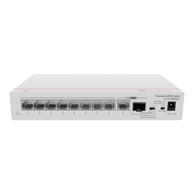 Switch Huawei Ekitengine S110-8P2St, 8 X 10/100/1000Base-T(Poe) / (Poe: 124 W)