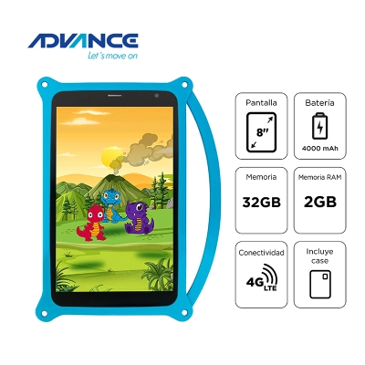 Tablet Advance Intro Tr8050, 8" Ips 1280X800, Android 14 Go, 4G, Dual Sim, 32Gb, Ram 2Gb