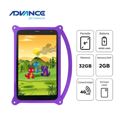 Tablet Advance Intro Tr8050, 8" Ips 1280X800, Android 14 Go, 4G, Dual Sim, 32Gb, Ram 2Gb