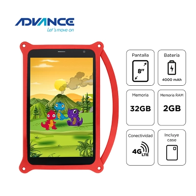 Tablet Advance Intro Tr8050, 8" Ips 1280X800, Android 14 Go, 4G, Dual Sim, 32Gb, Ram 2Gb