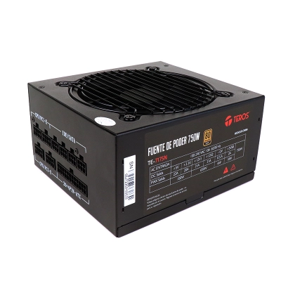 Fuente De Alimentación Teros Te-7175, Atx, 750W, 80 Plus Gold, 100V-240Vac, Certificada