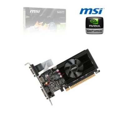 Tarjeta De Video Msi Nvidia Geforce Gt 710, 2Gb Ddr3 64-Bit, Pci-E 2.0, Low-Profile.