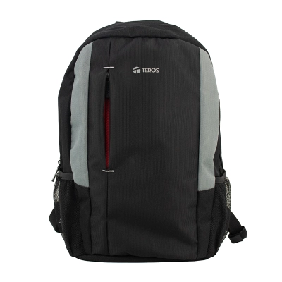Backpack Teros Te-9040Bs, Para Notebooks De Hasta 15.6", Color Negro/Gris