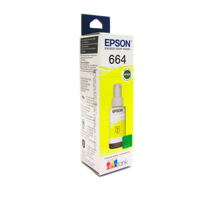 Botella De Tinta Epson T664420, Color Amarillo, Contenido 70Ml, Para Impresoras Epson L200.