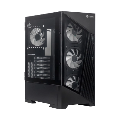Case Sin Fuente Gamer Teros Te-1330G, Itx, M-Atx, Atx, E-Atx, 3.5" Y 2.5", Negro