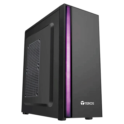 Case Teros Te-1075N, Mid Tower, Atx, 250 W, Usb 3.0 / 2.0, Audio, Negro.
