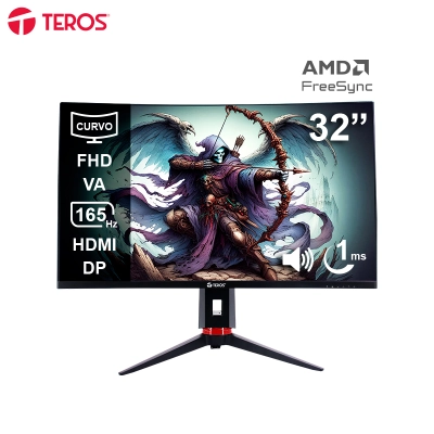 Monitor Curvo Gaming Teros Te-3215G, 31.5" Fhd Va, 165Hz, 1Ms, Hdmi, Dp, Audio Out