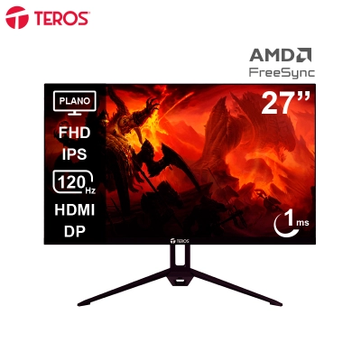 Monitor Plano Teros Te-2713S, 27" Fhd Ips, 120Hz, 1Ms, Hdmi, Dp, Speakers