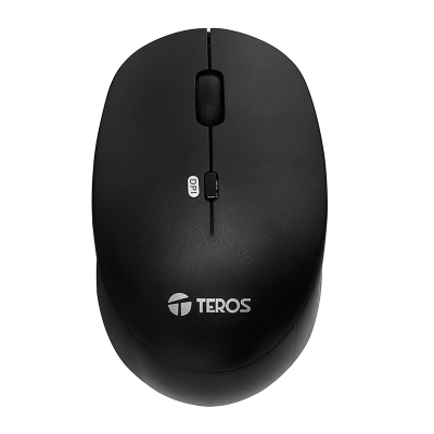 Mouse Óptico Inalámbrico Teros Te5074N, Color Negro, 1600 Dpi, Receptor Usb.