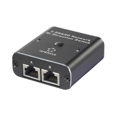 Switch Bidireccional De Red Renkforce Rf-Ew-700 De 2 Puertos 2.5G & 5G, Alimentacion Usb