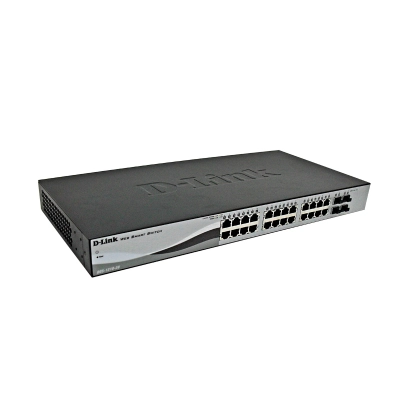 Switch Web Smart D-Link Dgs-1210-28, 24 Rj-45 Lan Gbe, Y 4 Puertos Sfp, Autovoltaje.