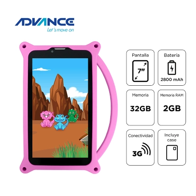 Tablet Advance Intro Tr6955, 7" Ips 1024X600, Android 11 Go, 3G, Dual Sim, 32Gb, Ram 2Gb