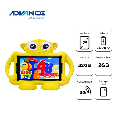 Tablet Advance Intro Tr7996, 7" Ips 1024X600, Android 11 Go, 3G, Dual Sim, 32Gb, Ram 2Gb