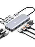 Estacion de puertos / Docking Station NOVOO 11-in-1, Interfaz USB-C, Plug-and-Play