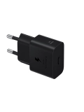 Adaptador de carga rápida USB-C (25W) con cable, color negro