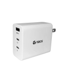 Cargador USB-A USB-C TEROS TE-70207W, GaN, PD 65W, blanco