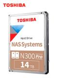 Disco duro Toshiba N300 Pro, 14TB NAS, SATA 6.0Gb / s, 7200rpm, 512MB Cache, 3.5".