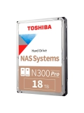 Disco duro Toshiba N300 PRO NAS, 18TB, SATA 6.0Gb / s, 7200rpm, 512MB Cache, 3.5".