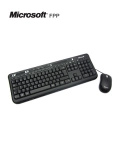 Kit Teclado y Mouse Microsoft Wired 600, USB 2.0, Color Negro, Funcionalidad Estandar.
