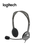 Auriculares Logitech H111, estéreo, micrófono, conector 3.5MM, Gris.