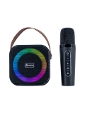 Parlante Karaoke Inalámbrico TEROS TE-6013N, BT 5.4, 10W, USB, Iluminación LED, Negro