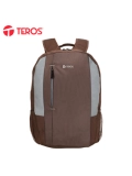 Mochila TEROS TE-9040BR, para laptops de hasta 15.6", color marrón con gris
