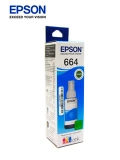 Botella de tinta EPSON T664220, color cyan, contenido 70ml, para impresoras EPSON L200.