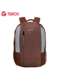 Mochila TEROS TE-9040BR, para laptops de hasta 15.6", color marrón con gris